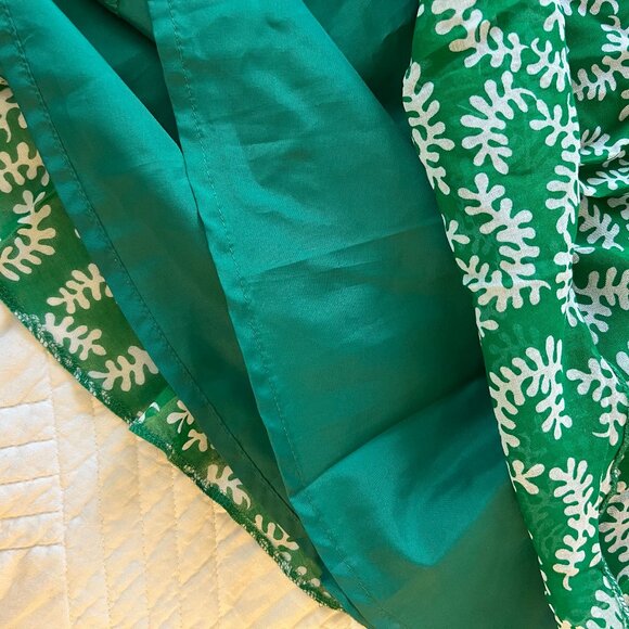 Vintage Country Casuals green pattern voluminous midi skirt UK 12 - Picture 6 of 9